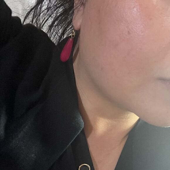 Set of 2 Semi-Precious stones on 14K Goldplated Sterling Silver Artisan Earrings - Picture 4 of 4